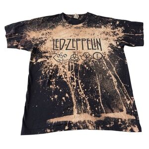 Vintage Led Zeppelin The United States Of America Bleach Tie Dye Shirt M